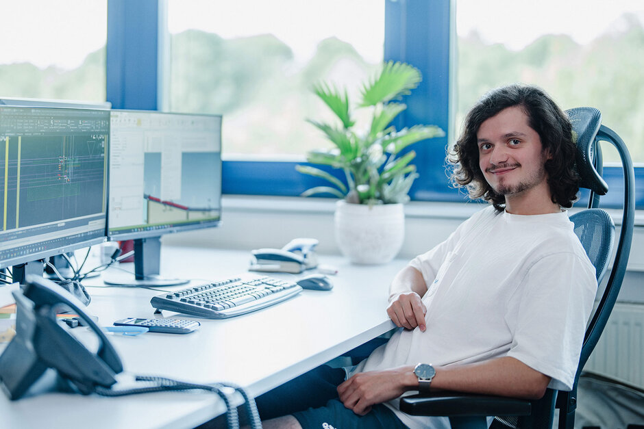 Ein dualer Student bei Glasbau Wiedemann. 